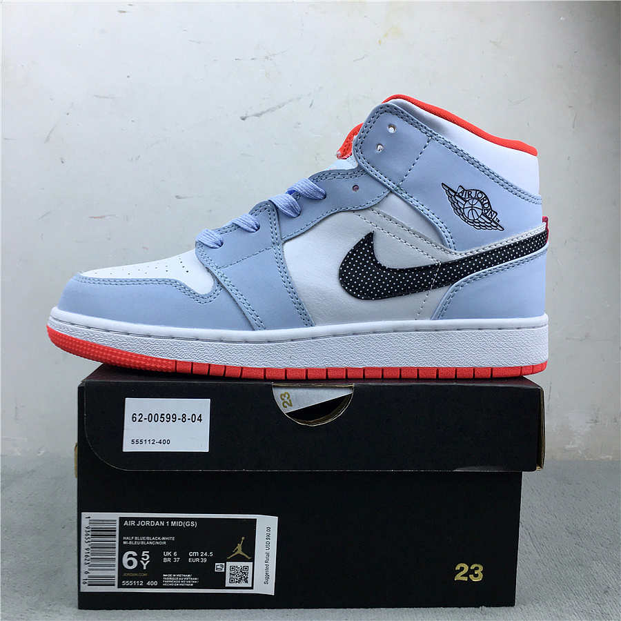 jordan 1 mid half blue polka dot swoosh