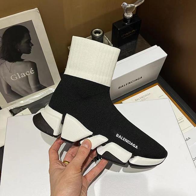 balenciaga speed trainer black white