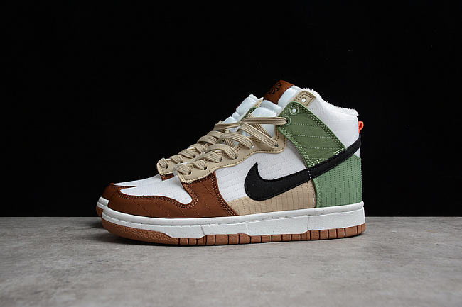 SB DUNK HIGH LX TOASTY SUMMIT WHITE/BLACK/OIL GREEN/RATTAN DN9909