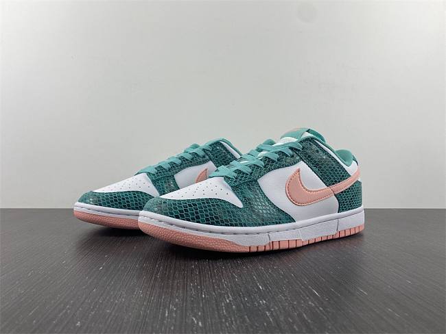 Nike Dunk Low Snakeskin Washed Teal Bleached Coral DR8577-300 - LULULIFE